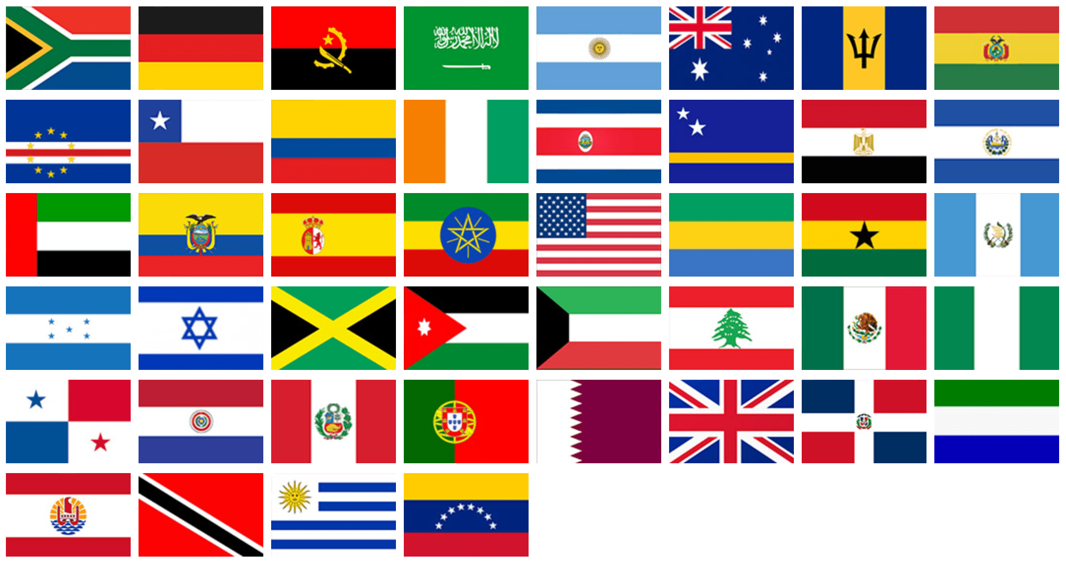 Plus de 35 Pays Servis